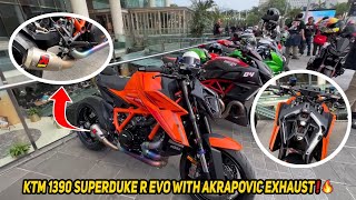 KTM 1390 SUPERDUKE R EVO WITH AKRAPOVIC EXHAUST SUPERLOUD‼️ [upl. by Nairbal]