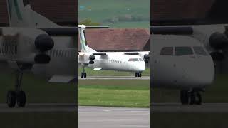 Avanti Air Dash 8Q400 Takeoff from Bern [upl. by Ahsinaw701]