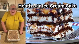 Heath Bar Ice Cream Cake  Cooking With Sandy [upl. by Eilrac]