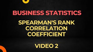 Spearmans rank correlation coefficient [upl. by Shoemaker]