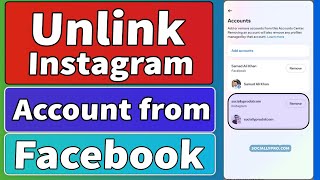 How to Unlink Instagram Account From Facebook  2023 [upl. by Aicirtal144]