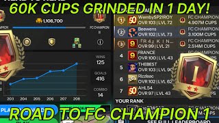 60K CUPS IN 1 DAY ROAD TO FC CHAMPION 1 🏆 IN EA FC MOBILE 24 [upl. by Desmund]