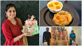 Vlog Germany ல கொலு  Spring theme Cake  Indian Vlogs  Masala Khichdi and Pithor ki Kadhi [upl. by Garibold559]