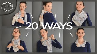 20 ways to wear a scarf  howto tips  Justine Leconte [upl. by Bashemath]