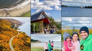 Cape Breton Baddeck water frontAlexander Graham bell museum kennington cove beach Louisburg [upl. by Oconnor]