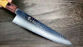 Sakai Takayuki 33Layer VG10 Damascus Hammered Chefs Gyuto Knife 210mm [upl. by Hplodur]