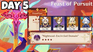 Feast of Pursuit Day 5 Nightsoul Encircled Domain Steadfast  Genshin Impact [upl. by Ardnassac759]