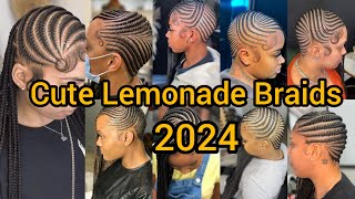 Hottest and Latest Lemonade Braids Hairstyles for Black Women  Cornrow Lemonade Braids for Ladies [upl. by Saville777]