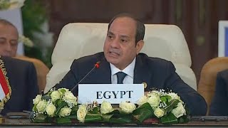 Egypts President Sisi rejects quotforced displacement of Palestiniansquot and quotexodus to Sinaiquot  AFP [upl. by Swords]