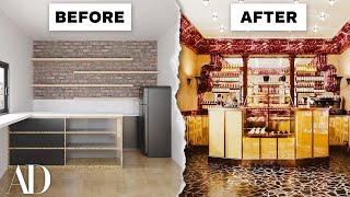 3 Interior Designers Transform the Same Cozy NYC Café  Space Savers  Architectural Digest [upl. by Nosnarb]