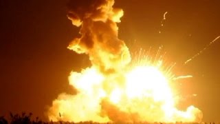 Antares Explosion  NASA Rocket Launch Explodes  Video [upl. by Lydnek]