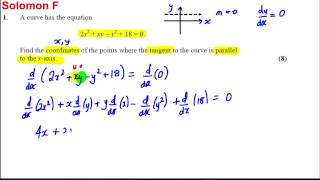 Implicit Differentiation Exam Style Question 2 [upl. by Beverie]