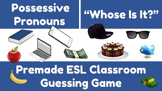 Possessive Pronouns  Whose Is It  Learn English ESL Guessing Game [upl. by Ardnaik499]