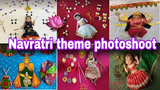 Navratri theme baby photoshoot ideas at home । diy baby photoshoot ideas । Navratri photoshoot ideas [upl. by Nywg529]