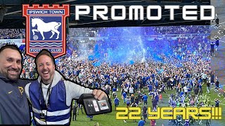 WILD SCENES AS IPSWICH TOWN SECURE PROMOTION BACK TO THE PREMIER LEAGUE Ultras AND pyros 🧨 [upl. by Barraza]