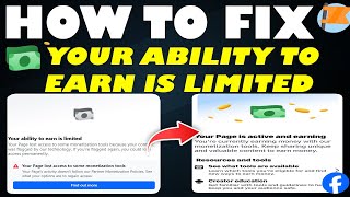 How to Fix Your ability to earn is limited issue on Facebook 2024 100 Solve [upl. by Asirem]