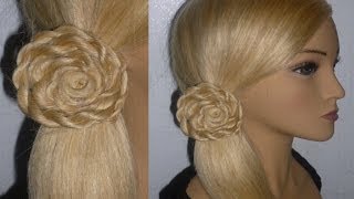 EINFACHE Frisur quotTwist Zopf BLUMEquot zum selber machenMittellanges HaarFlower Braid Peinado hermoso [upl. by Pyle98]