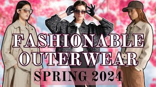 Coat and jacket trends Spring 2024 │Fashionable womens outerwear [upl. by Essirehs]