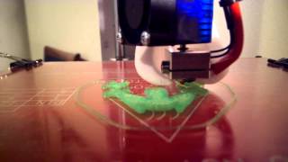 Delta 3D Printer  New E3Dv6 Hot End and Green Filament [upl. by Neelahs]