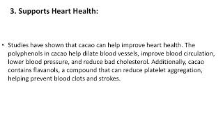 11 Health and Nutritional Benefits of Cacao Powder ID100237 [upl. by Kimble]