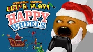 Annoying Orange Lets Play Happy Wheels Jingle Bell SPLAT [upl. by Ahsatin621]