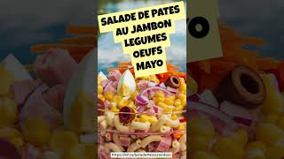 Salade de Macaronis au jambon et légumes Recette Gourmande pour PiqueNique et Barbecue lunchbox [upl. by Tisbe]