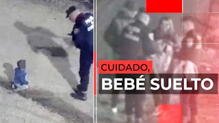 LA POLICÍA ENCONTRÓ A UN BEBÉ GATEANDO EN LA CALLE hablaron sus padres [upl. by Ydnak]