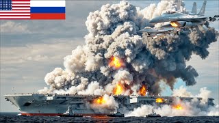 TODAY Russian aircraft carrier carrying dozens of North Korean ammunition sunk by US [upl. by Fitzpatrick]