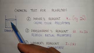 Chemical test for alkaloids  Alkaloids identification test  identification test for Alkaloids [upl. by Esir]