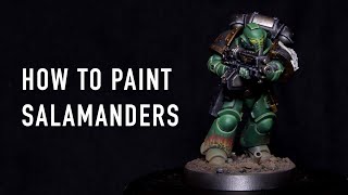 How to Paint Salamanders – Warhammer 40k – Tutorial [upl. by Kacerek931]