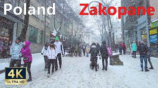 Zakopane Poland 🇵🇱 4K Winter Heavy Snowfall January 2022 [upl. by Kurtzman920]