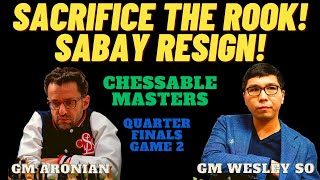 KAILANGAN MAKABAWI NI WESLEY So vs Aronian Chessable Masters 2023 Quarter Game 2 [upl. by Aerdnak]