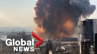 Beirut explosion Video shows new angle of the massive blast [upl. by Montana]