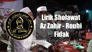 Az Zahir  Rouhi FidakLirik Latin [upl. by Anner]