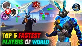 TOP 5 FASTEST PLAYER OF FREE FIRE⚡⚡ MOST DANGEROUS PLAYERS OF FREE FIRE [upl. by Ferrel]