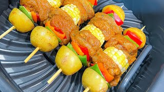 Roasted Chicken skewers  Chicken kebab  Chicken Breast recipe  Ninja indoor grill  FRUGALLYT [upl. by Neeron7]