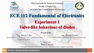 1 Experiment 1 Valve like behaviour of diodes new kit [upl. by Lorenzana236]