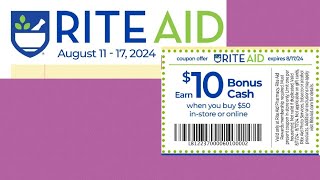 Rite Aid AD SCAN  August 11  17 2024  EARN 10 wyb 50 BARCODE  patel7ravi7 [upl. by Atalya]