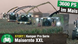 Maisernte XXL 3600 PS  5 Feldhäcksler  Kemper Pro Serie  Lohnunternehmen Görries  John Deere [upl. by Elleral]