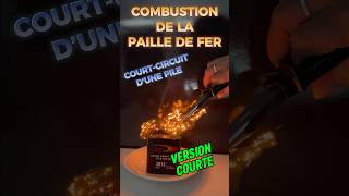 Combustion du fer dans lair par court circuit d’une pile Triangle du feuélectricitéexperience [upl. by Akyeluz]