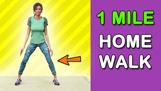 1 Mile Walk At Home  Video Workout [upl. by Tobin]