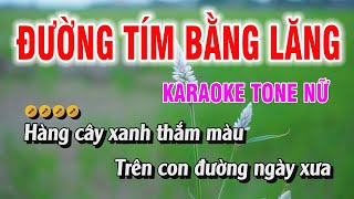 Đường Tím Bằng Lăng Karaoke Tone Nữ Nhạc Sống  Trà My [upl. by Yunfei]