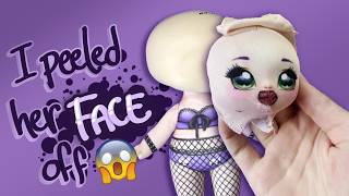 NaNaNa Surprise Mini Faceup Repaint A new fabric face [upl. by Mosnar]