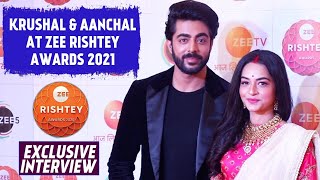 Zee Rishtey Awards 2021 Aanchal Goswami And Kushal Ahujas Interview Gets Candid On Their Looks [upl. by Htiekal350]