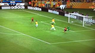 David Luiz Amazing Goal Line Clearance vs Spain  Confederations Cup Final 2013 [upl. by Gretel]