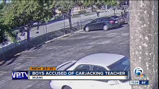 Boys accused of carjacking South Florida teacher [upl. by Yalonda]