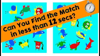 Spot The Match Find the matching pairs in this free visual Brain Test Free Brain Games for Kids [upl. by Ennairoc]