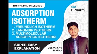 Freundlich  langmuir  multimolecular adsorption isotherm I physical pharmaceutics 1 [upl. by Piane118]