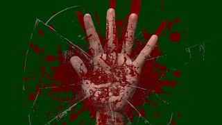 Green Screen Horror creepy blood splash on breaking glass [upl. by Rebmetpes]