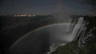 Moonbow Lunar Rainbow Timelapse at Victoria Falls Zambia HD [upl. by Merp]